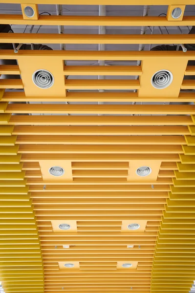 Fundo Abstrato Teto Amarelo Arquitetura Moderna — Fotografia de Stock