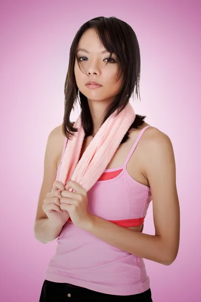 Mujer Fitness Primer Plano Retrato Belleza Asiática —  Fotos de Stock