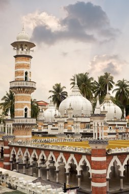 Famous mosque, Masjid Jamek, in Kuala Lumpur, Malaysia, Asia. clipart