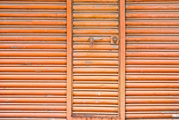 Старая Гранж Металлическая Стена Закрытой Дверью — стоковое фото