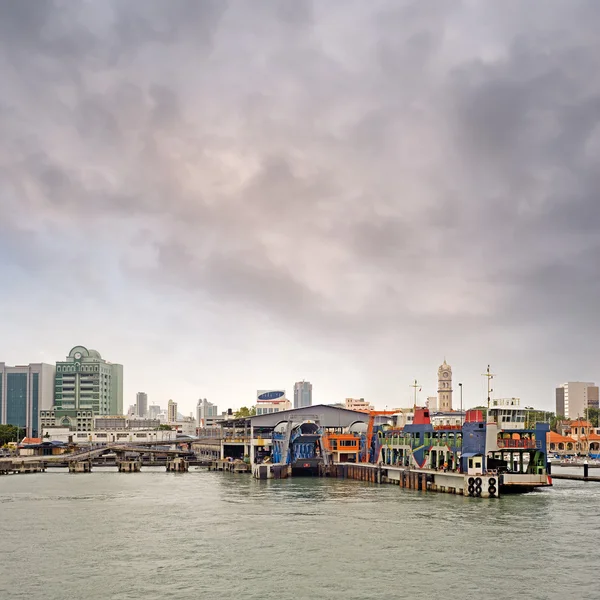 Kwitnie Portów Transportu Morskiego Nowoczesne Miasto Penang Malezja Azja — Zdjęcie stockowe