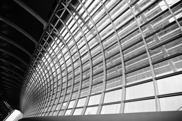 Arquitetura Moderna Fundo Linha Aço Interior — Fotografia de Stock