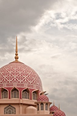 Architecture of pink dome mosque in Putrajaya, Malaysia. Asia. clipart