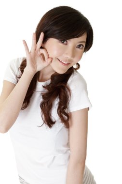 Cute Asian woman clipart