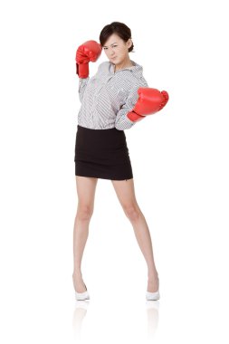 Business woman fight clipart