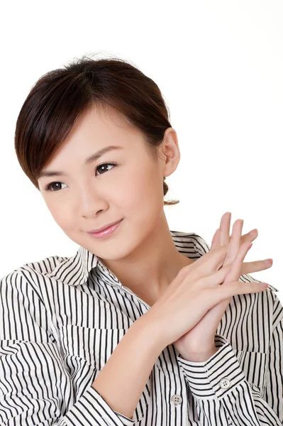 Cheerful Asian young business woman — Stock Photo, Image