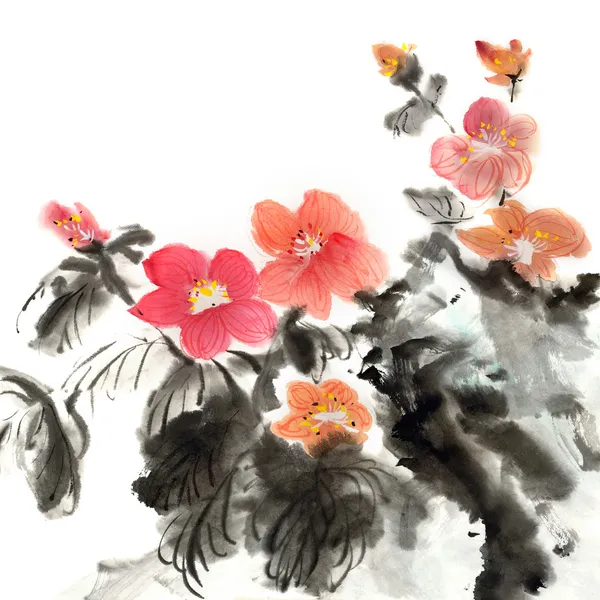Barevné Čínská malba — Stock fotografie
