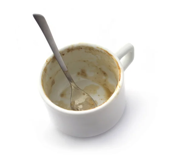Пустой Кофе Чашки Изолированы Белом — стоковое фото