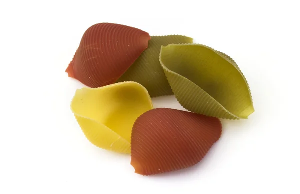 Colored Conchiglioni Pasta Isolated White Background — Stock Photo, Image