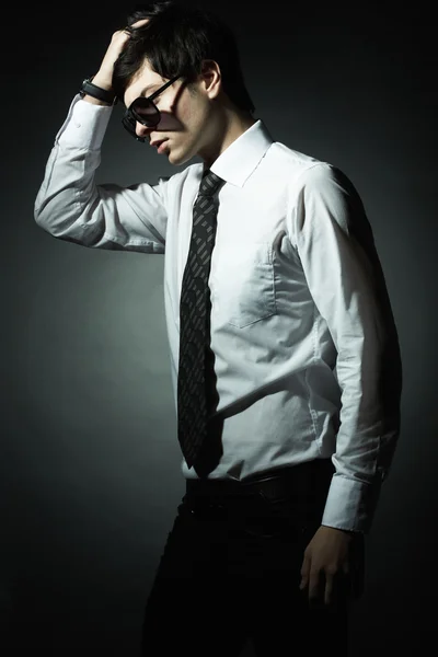 Fashion portrait of the young businessman — Stock Photo, Image