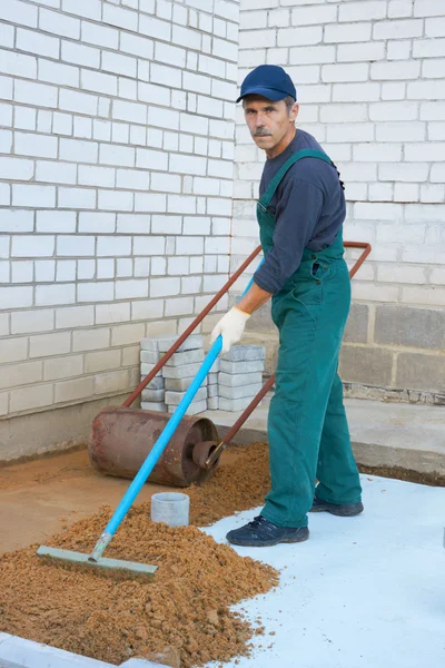 Preparazione a una pavimentazione — Foto Stock
