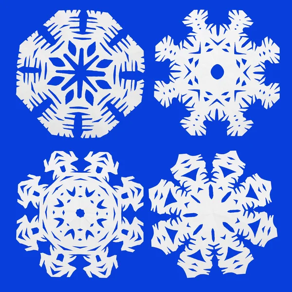 Паперові Сніжинки Блакитний Фон — стокове фото