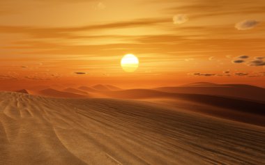 Desert sunset clipart