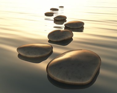 Step stones water clipart