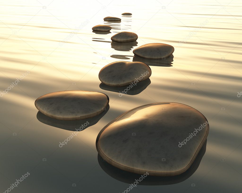 Step stones water