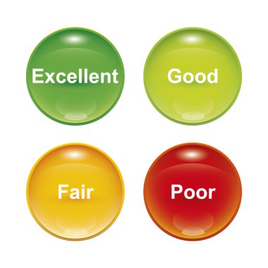 A set of four survey icons red yellow green clipart