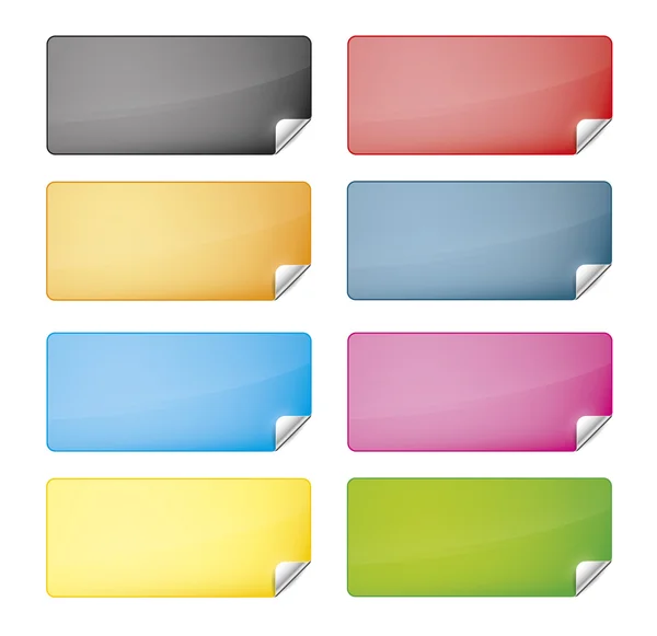 Ocho Etiquetas Con Diferentes Colores Para Sitio Web —  Fotos de Stock
