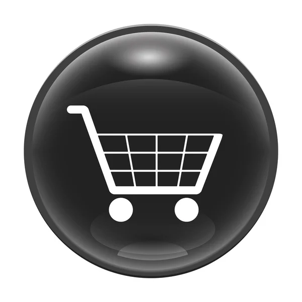 Eine Schwarze Hochglanz Web Ikone Mit Trolley — Stockfoto