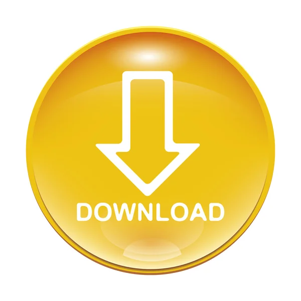 Uma Imagem Ícone Download Amarelo — Fotografia de Stock