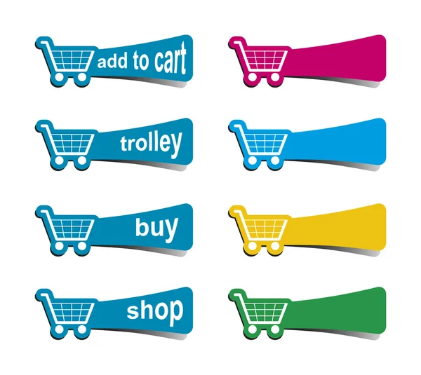 Ein Bild Einiger Shopping Symbole Verschiedenen Farben — Stockfoto