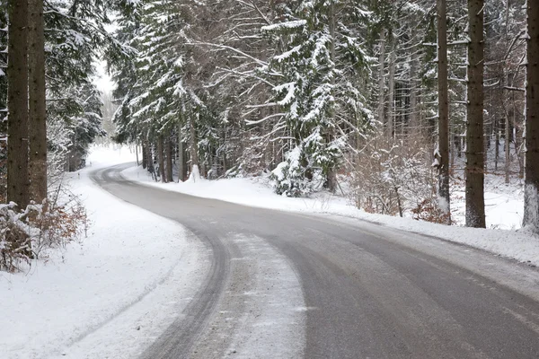 Снежная дорога — стоковое фото