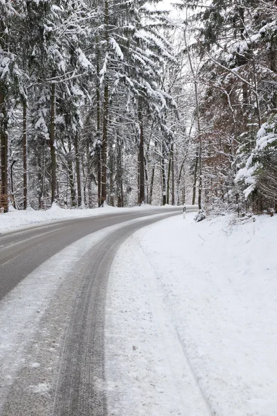 Снежная дорога — стоковое фото