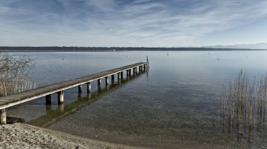 starnberg Gölü Bavyera Almanya iskeleye