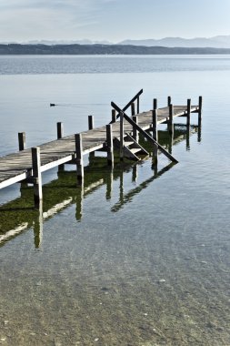 starnberg Gölü Bavyera Almanya iskeleye