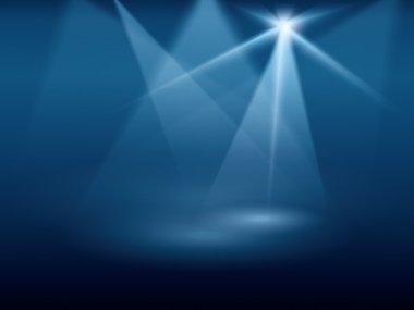 A blue background image of stage lights clipart