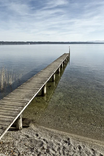 Bryggan i starnberg sjön Bayern Tyskland — Stockfoto