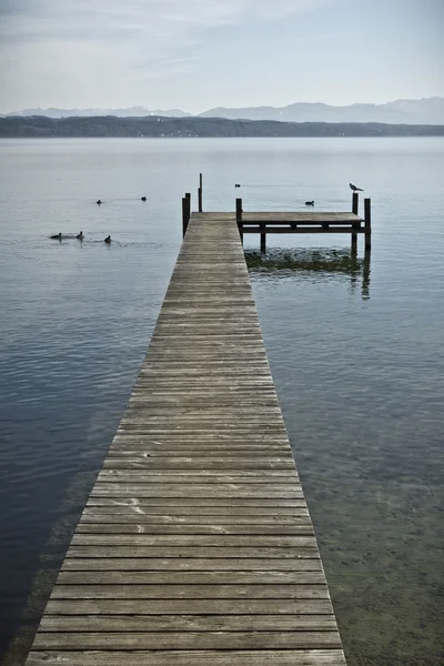 Jetty at Starnberg Lake Bavaria Germany — Stock Photo, Image
