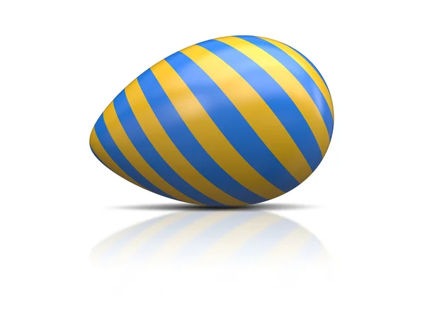 Синее жёлтое пасхальное яйцо — стоковое фото
