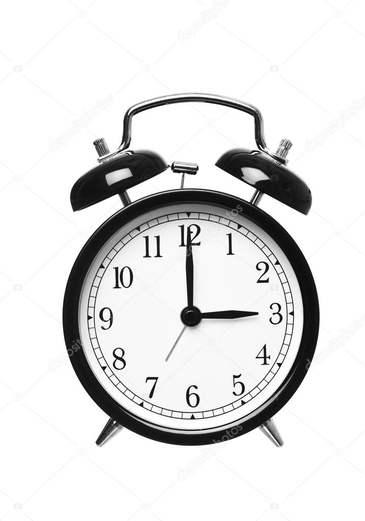 Alarm Clock Shows Three O Clock Stock Photo By C Gemenacom