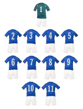 Blue Football team shirts clipart