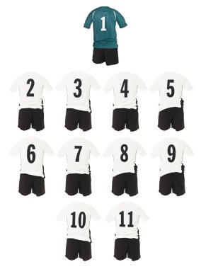 White Football team shirts clipart