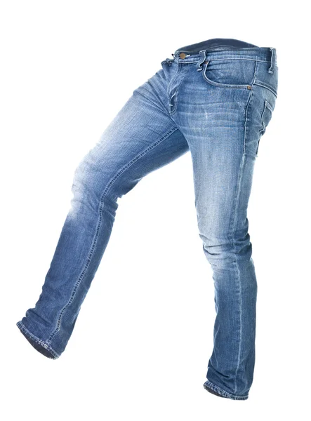 Pantalones vaqueros azules usados aislados — Foto de Stock