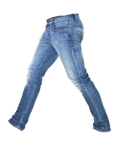 Зношені сині джинси ізольовані — стокове фото