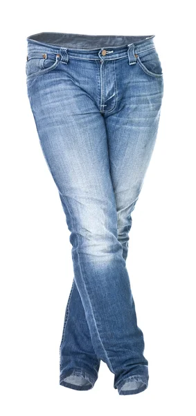 Noszenia jeansów na białym tle — Zdjęcie stockowe