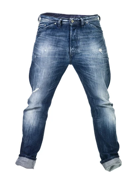 Slitna Blå jeans — Stockfoto
