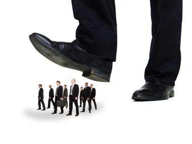 Group of Businessmen under a sole clipart