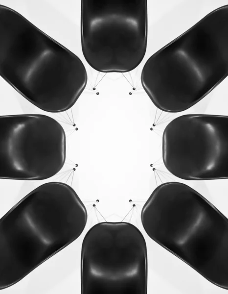 Svarte stoler ovenfra – stockfoto