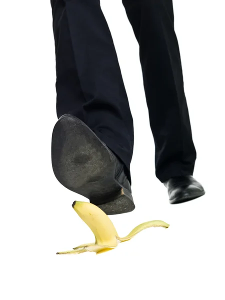 Banana peel slip — Stock Photo, Image