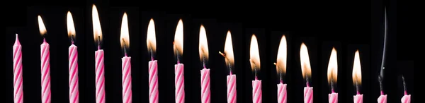생일 촛불 시간 경과 — 스톡 사진