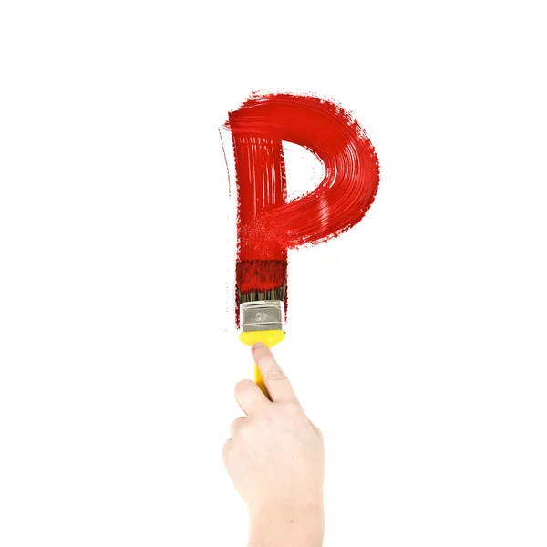 Målning bokstaven p — Stockfoto