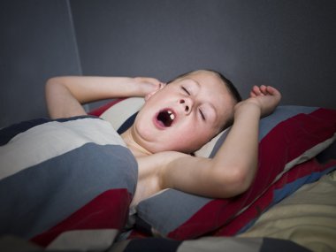 Young Boy yawning clipart