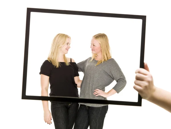 Dos chicas en un marco —  Fotos de Stock