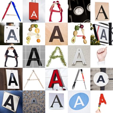 Collage of Letter A clipart