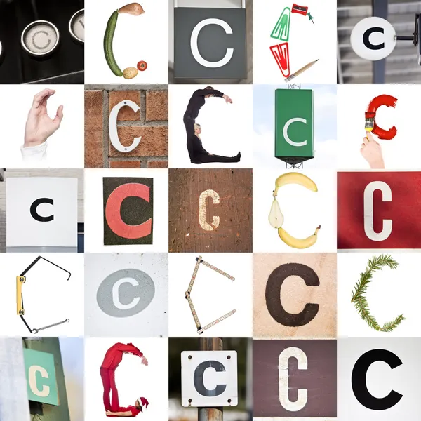 字母 c 的抽象拼贴画 — 图库照片