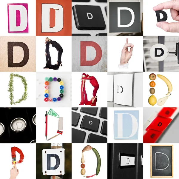 字母 d 的抽象拼贴画 — 图库照片