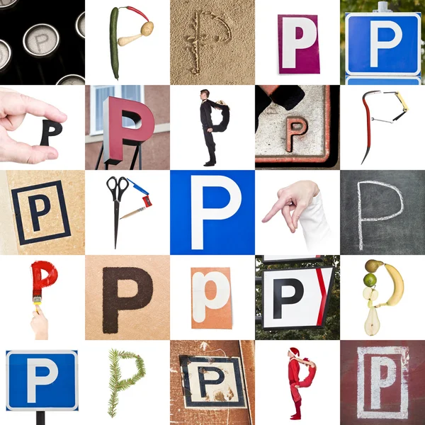 Collage Images Letter — Stock Photo, Image